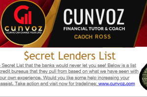 CUNVOZ Secret Lenders List (Mini)